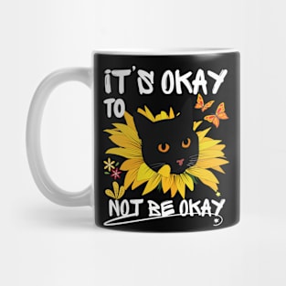 Sunflower cat and butterfly design for men woman Mug